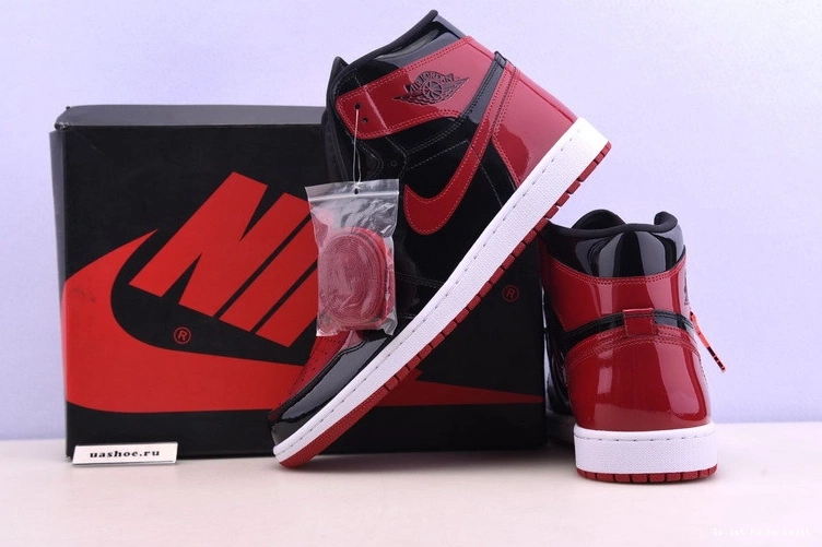 Bred Jordan 555088-063 Leather Patent 1 Air 0927